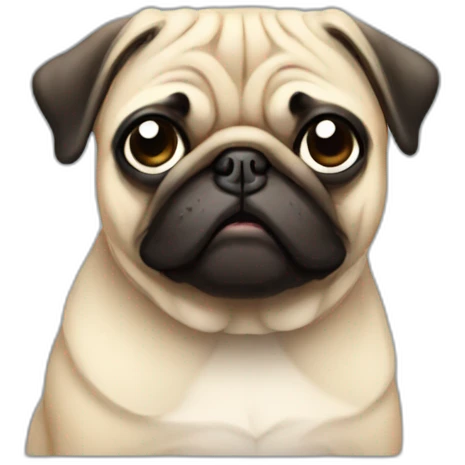 Pug with a closed eye emoji