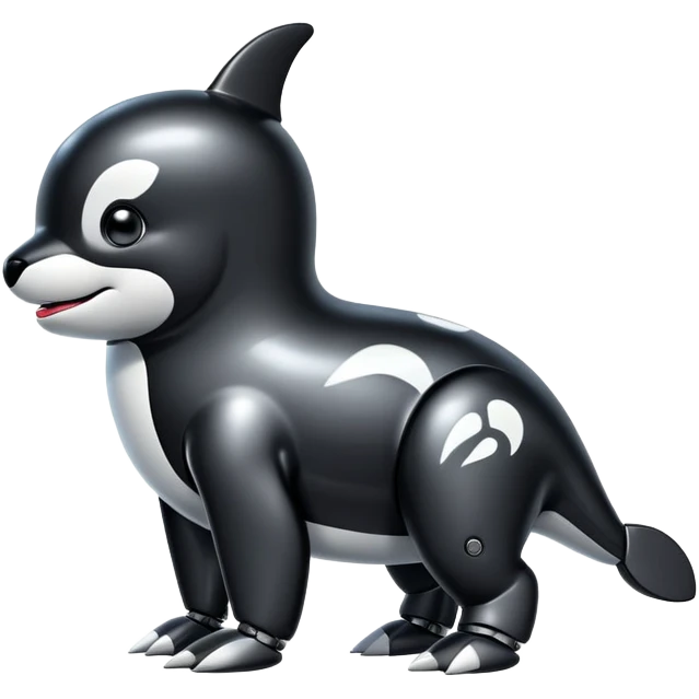 black tubby orca robodog emoji