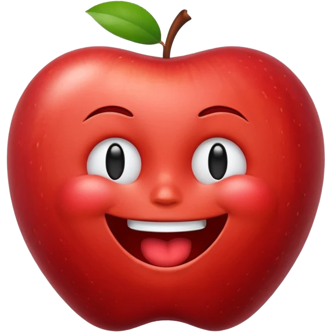 an apple clock emoji laughing with it’s eyes closed emoji