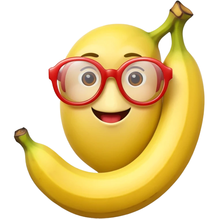 single banana with red glasses emoji