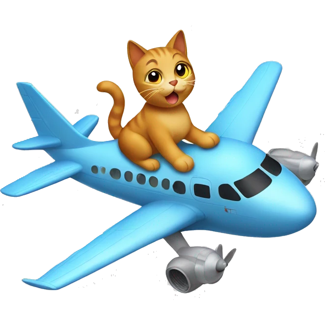 cat riding on an airplane emoji