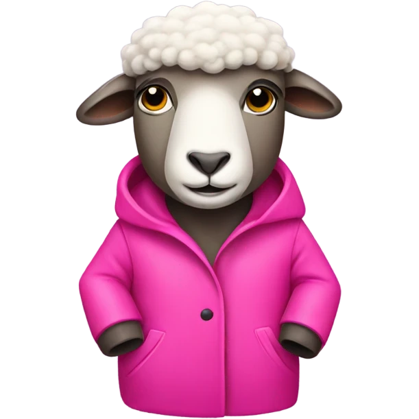 Sheep wearing pink coat emoji