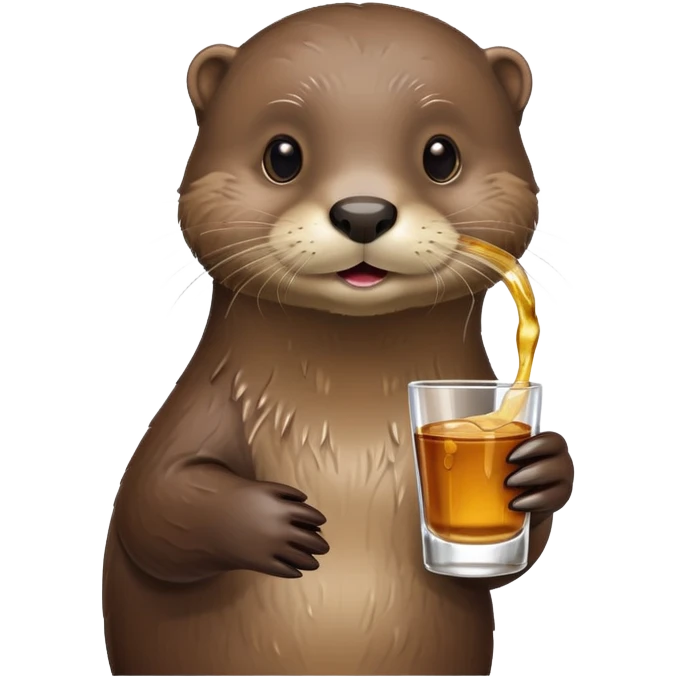 Wet otter drinking tequila emoji