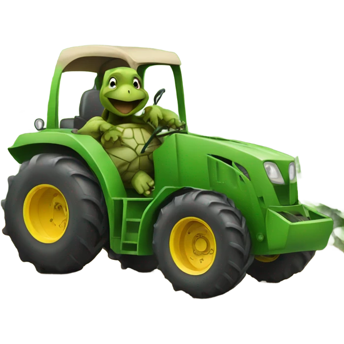 Turtle in a tractor emoji