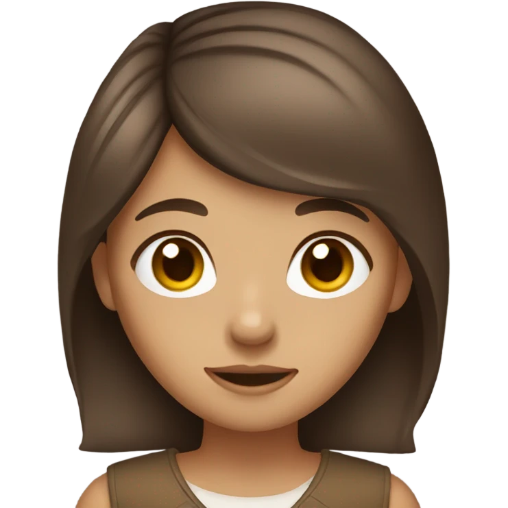 Girl brown hair and eyes  emoji