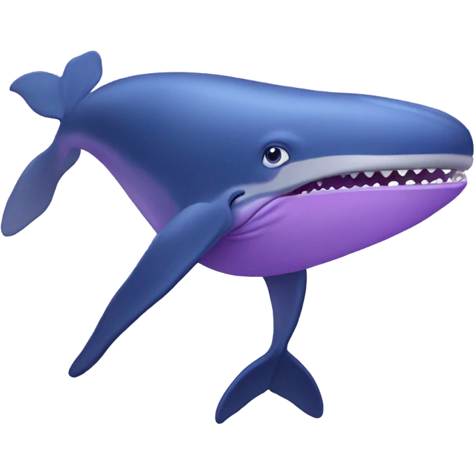 Blue whale purple, open mouth emoji