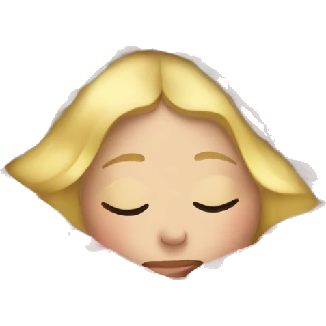 A blonde girl asleep in Christmas sheets  emoji