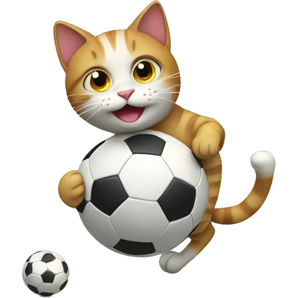 Cat playing soccer emoji