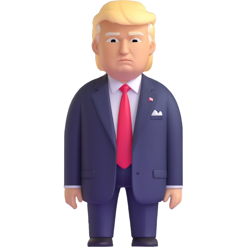 Donald Trump in presidential suit with detailed features emoji