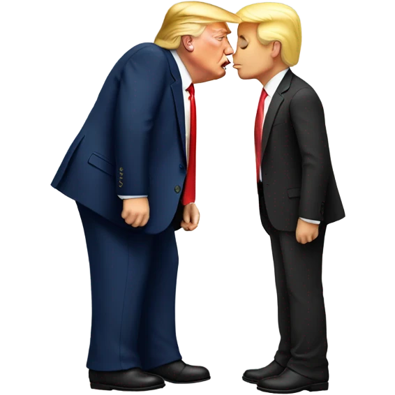 Tall white guy kissing Donald trump emoji