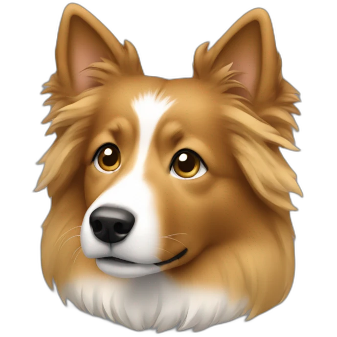 yong woman with light-broun hair and sheltie emoji