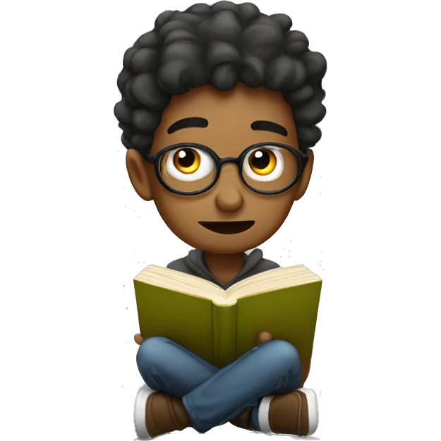 bored demotivated book worm young student emoji