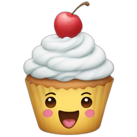 Happy cupcake emoji