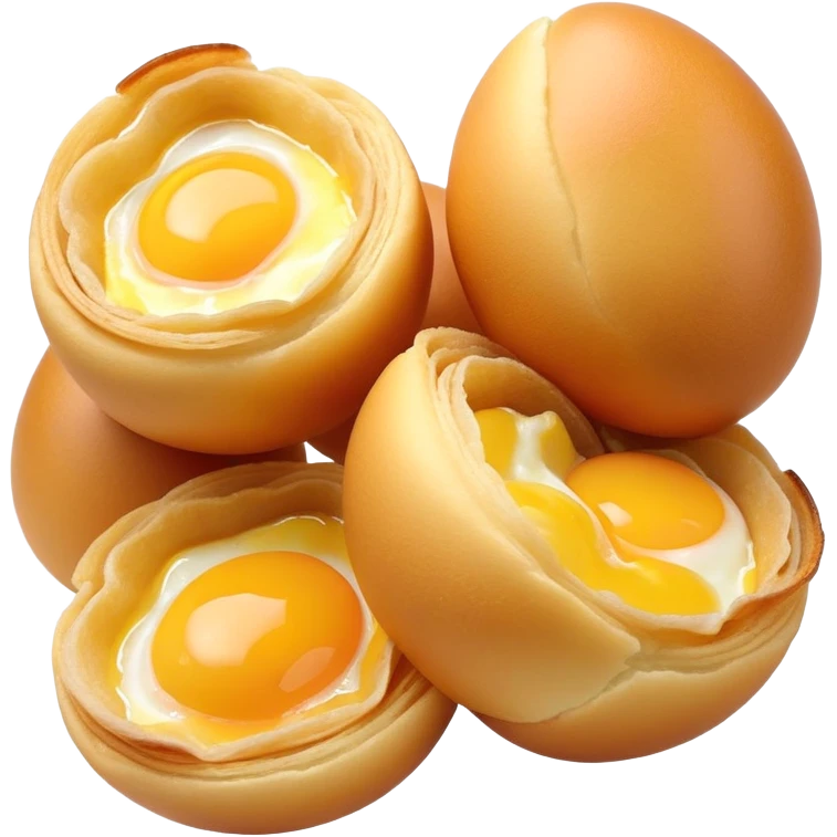 3D rendered crispy Hong Kong egg puffs (港式鸡蛋仔) with slight char marks, perfectly golden with darker spots, authentic egg-shaped bubbles, hyper-realistic texture, glossy finish emoji