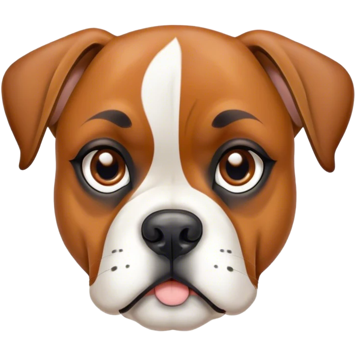 Cinematic Noble Fawn Boxer Dog Portrait Emoji, Poised and regal, with a strong, muscular build and a sleek, well-groomed fawn coat accented by a white muzzle and chest, deep-set soulful brown eyes, Simplified yet sharp and sophisticated features, highly detailed, glowing with a soft, dignified glow, high shine, intelligent and loyal, stylized with an air of strength, focused and attentive, soft glowing outline, capturing the essence of a watchful and confident guardian, so majestic it feels as though it could step out of the screen with effortless authority! emoji