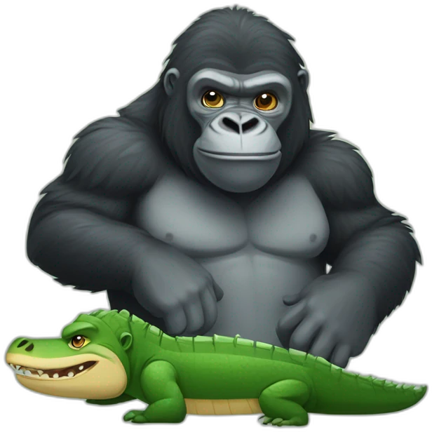 Gorilla and crocodile emoji