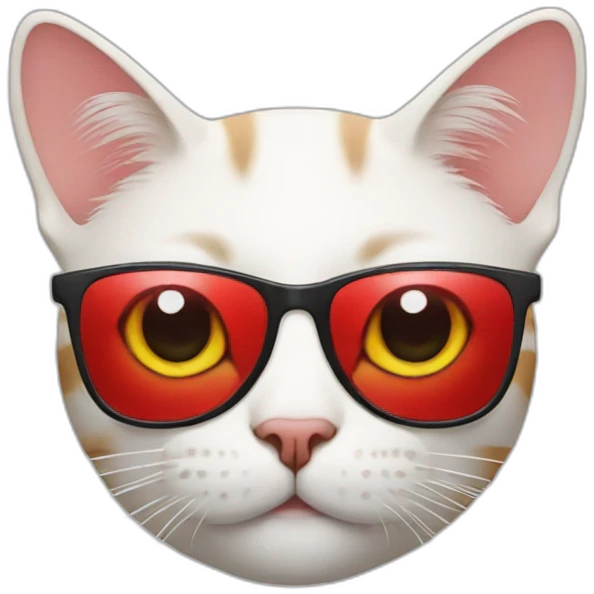 cat with a square red glasses emoji