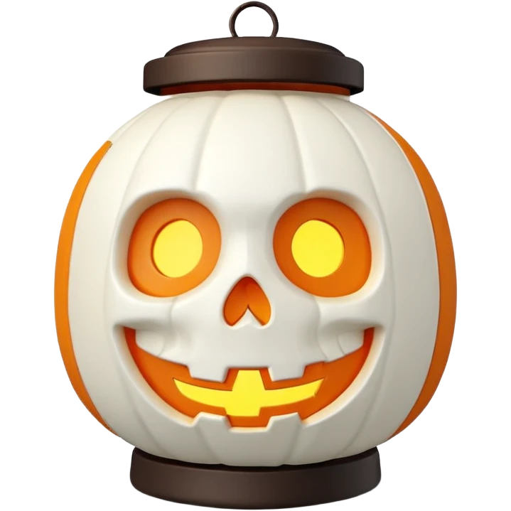 cute skull lantern emoji