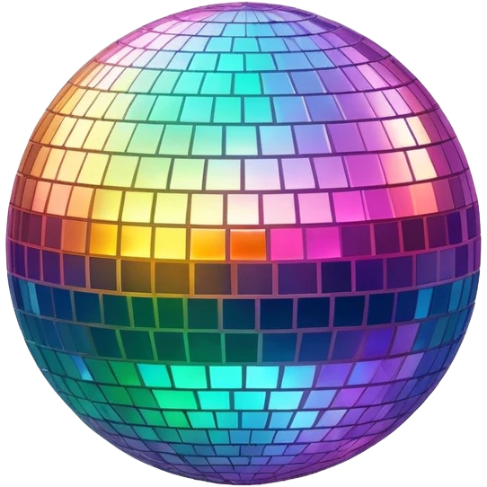 Iridescent big giant glistening glossy sparkly shiny glittery disco ball  emoji
