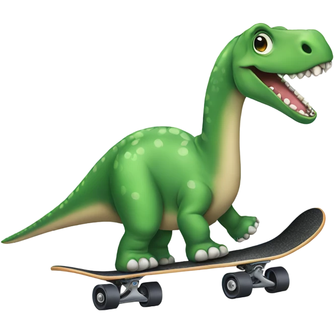 Diplodocus doing skateboard emoji
