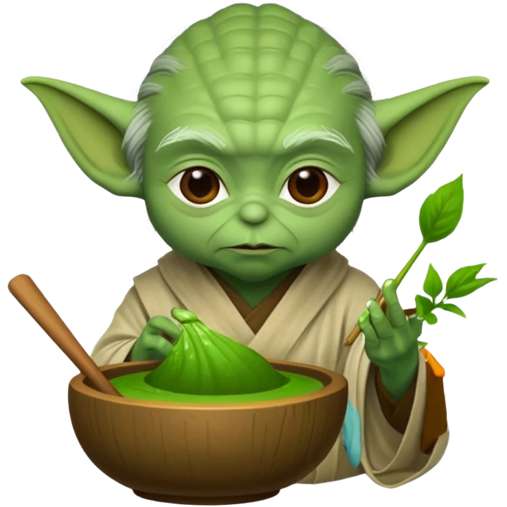 yoda making matcha emoji