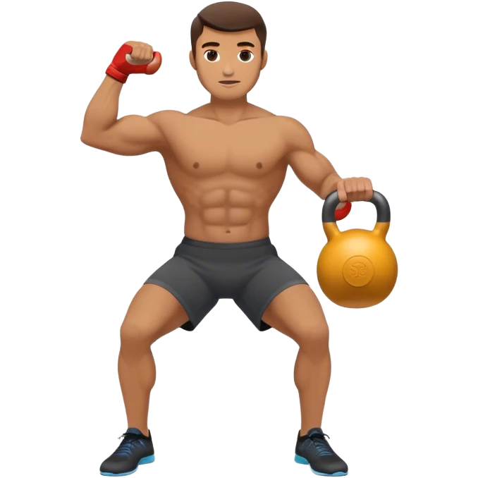 man doing kettlebell swings emoji