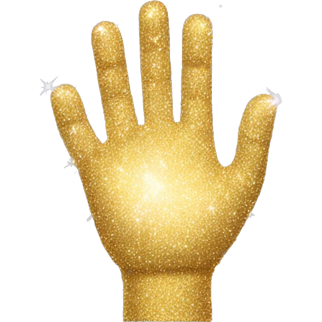 A hand sparkling glitter emoji