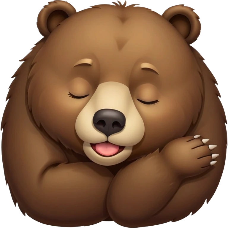 Upside down Bear, asleep with eyes shut, tongue hanging  emoji