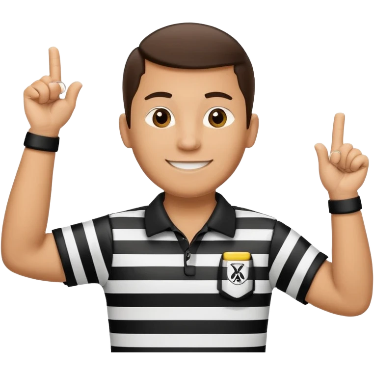 referee with raised arms crossed like an X emoji