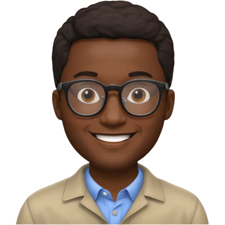 bold and wearing glasess black man emoji