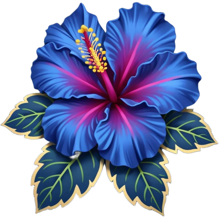 Dark blue flower hibiscus emoji
