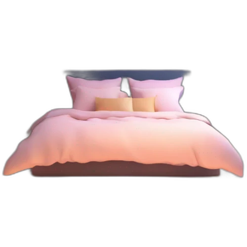 Design an inviting bed with floating pillows and fairy lights, in a dreamy bedroom emoji