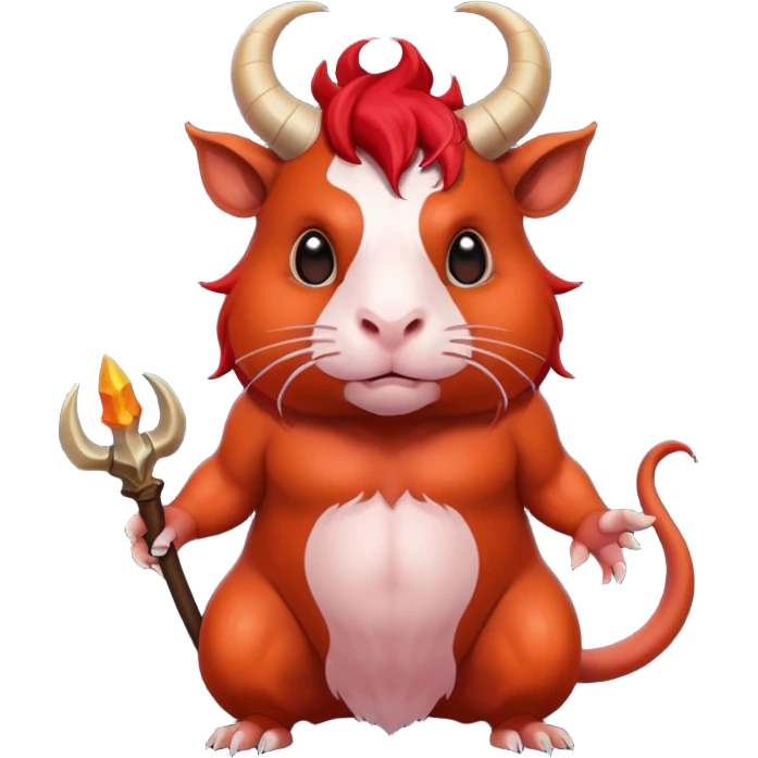 all body red guinea pig demon with horns emoji