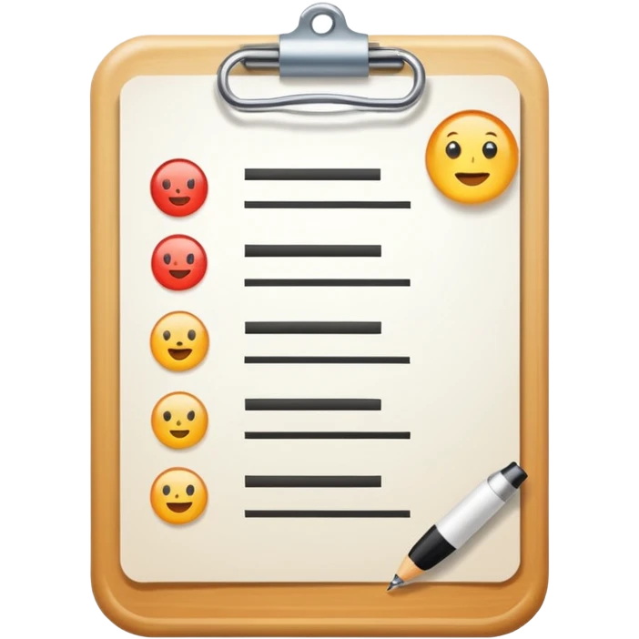 Checklist with the work "Gesundheit" on the top emoji