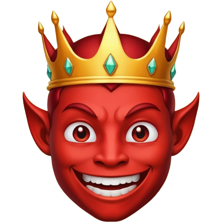 Devil with golden crown hat emoji