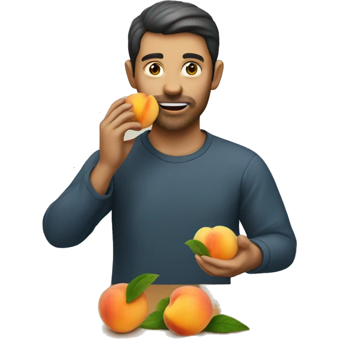 Man eating peach emoji