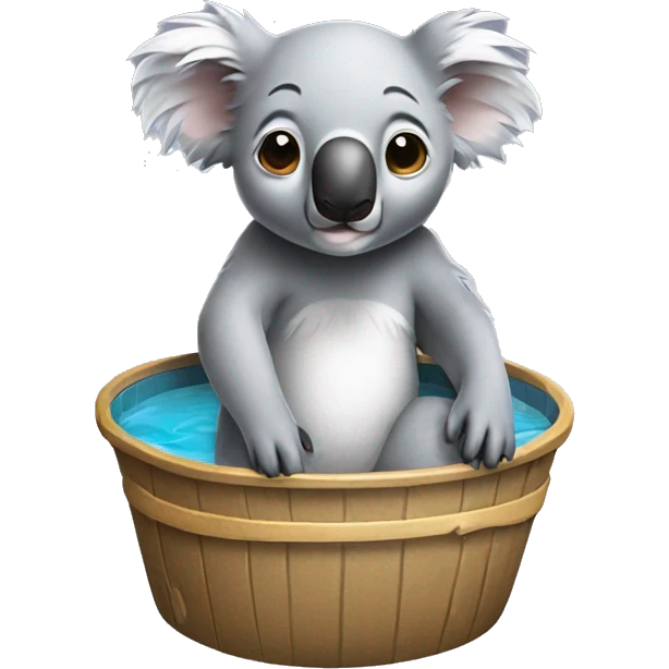 Koala wearing a bathing w emoji