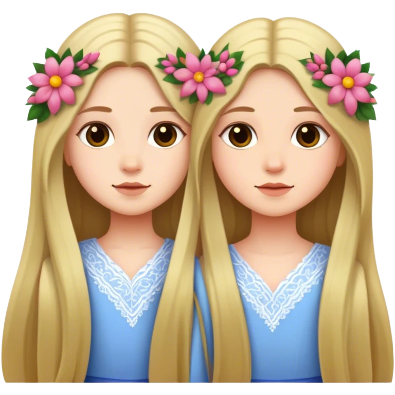 Flower girls with long hair emoji