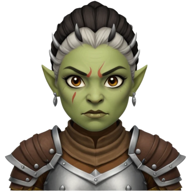 ESO female orc warrior with lashes and earrings emoji
