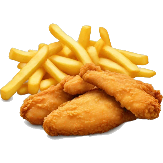 Chicken tenders, honey mustard, and French fries emoji