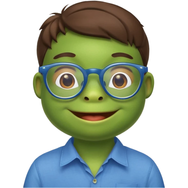 glasses frog with shirt emoji