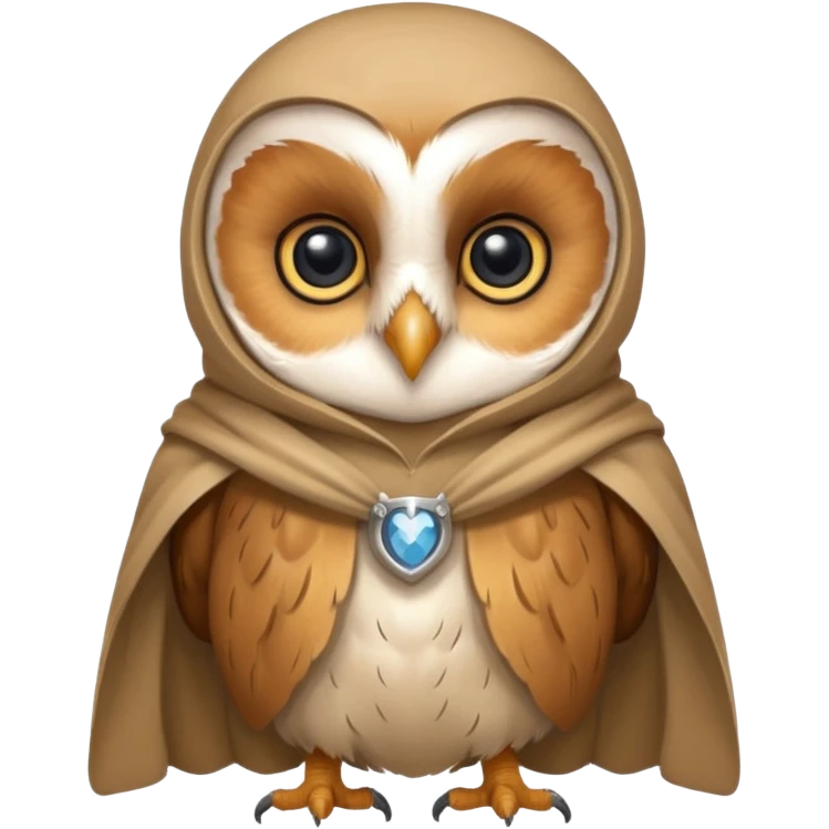 barn owl in beige cloak emoji