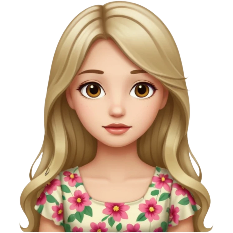 pretty girl with long hair and highlights makeup 🐬 emoji