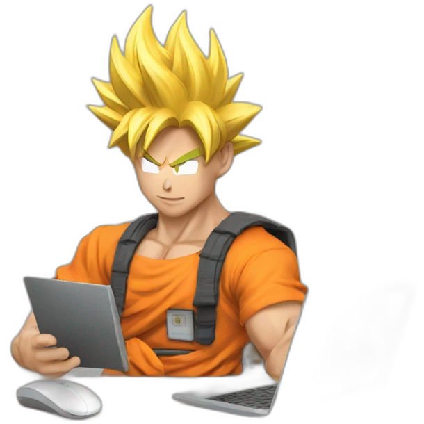 goku remote working emoji