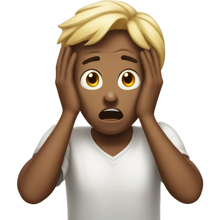 shocked guy hands on head emoji