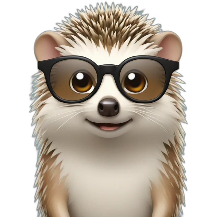 hedgehog with glasses emoji