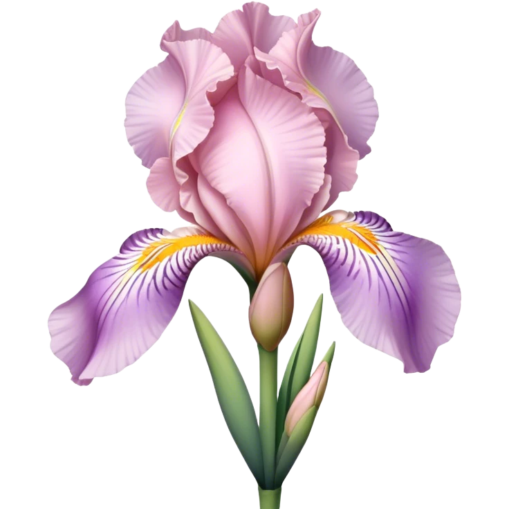 single Soft Pink Iris, straight stem emoji