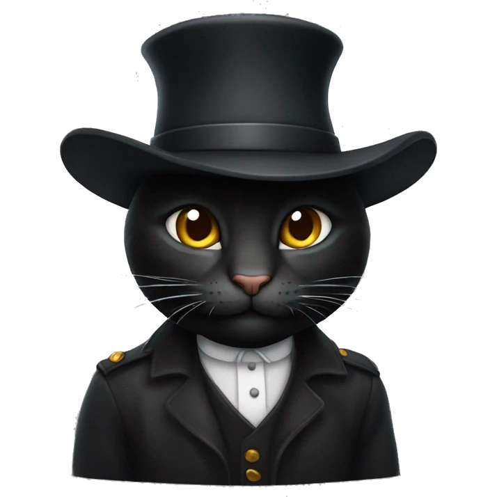 um gato preto  com um chapeu de bruxa emoji