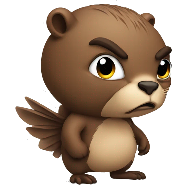 Angry winged beaver side profile emoji