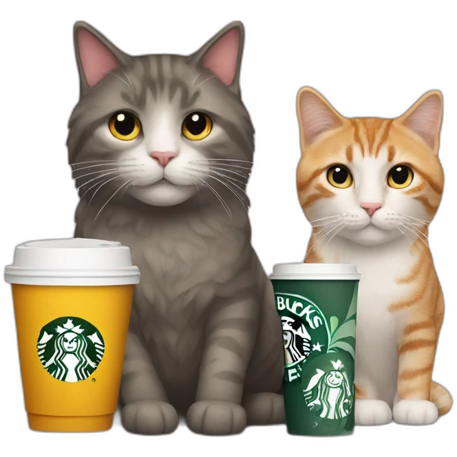 Starbucks and à cat emoji